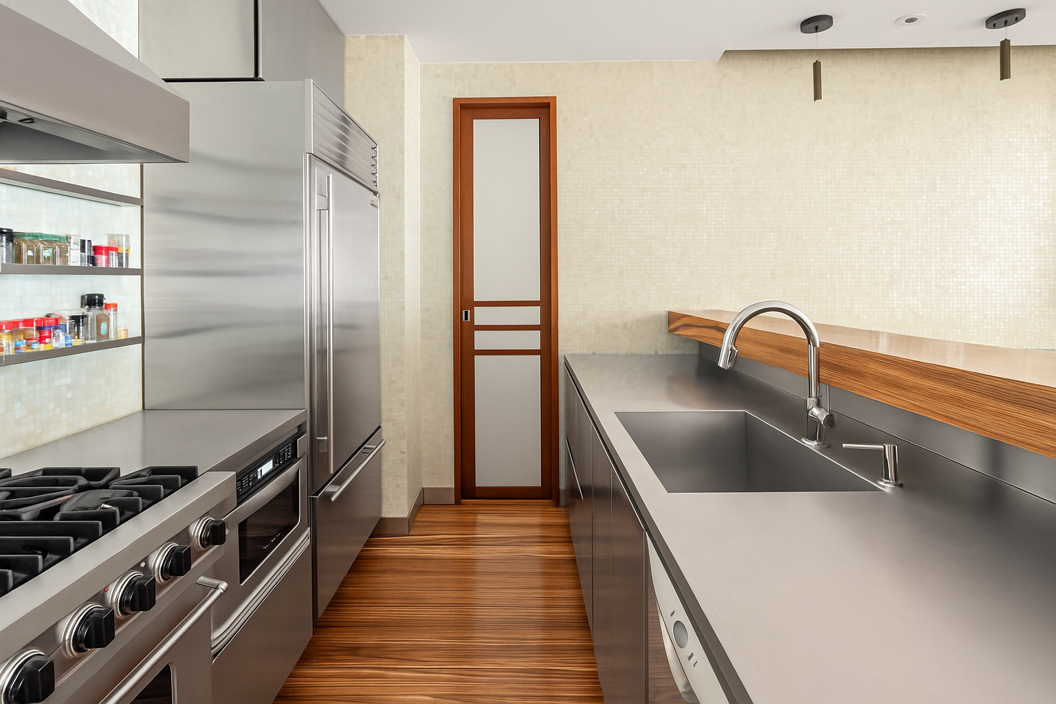 244 West 23rd Street, Unit 3A Manhattan, NY 10011 - Photo 3 of 11 a kitchen with a refrigerator and a sink