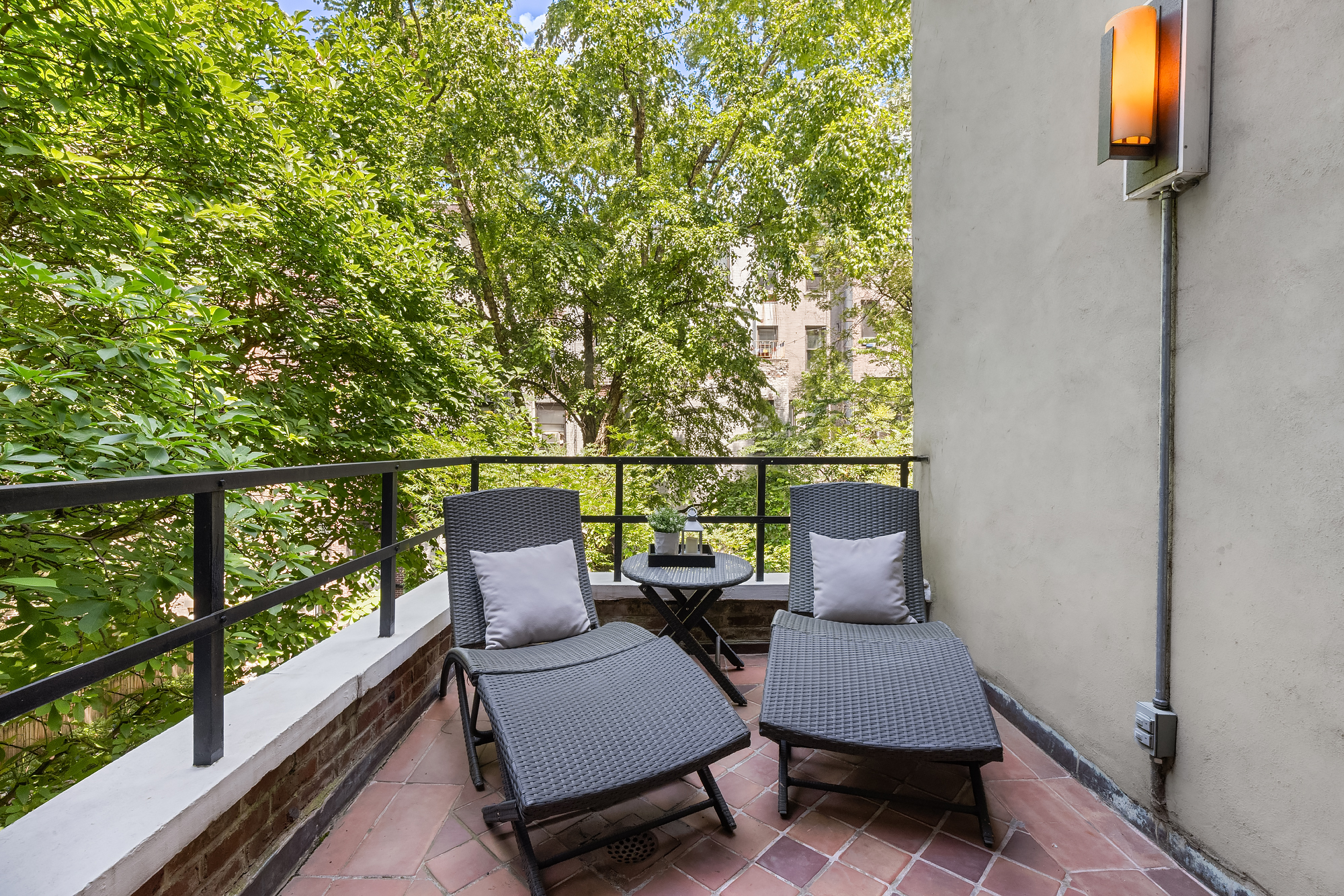 27 West 82nd Street, Unit 2B Manhattan, NY 10024 - Photo 9 of 11 a view of a chair and table in the balcony