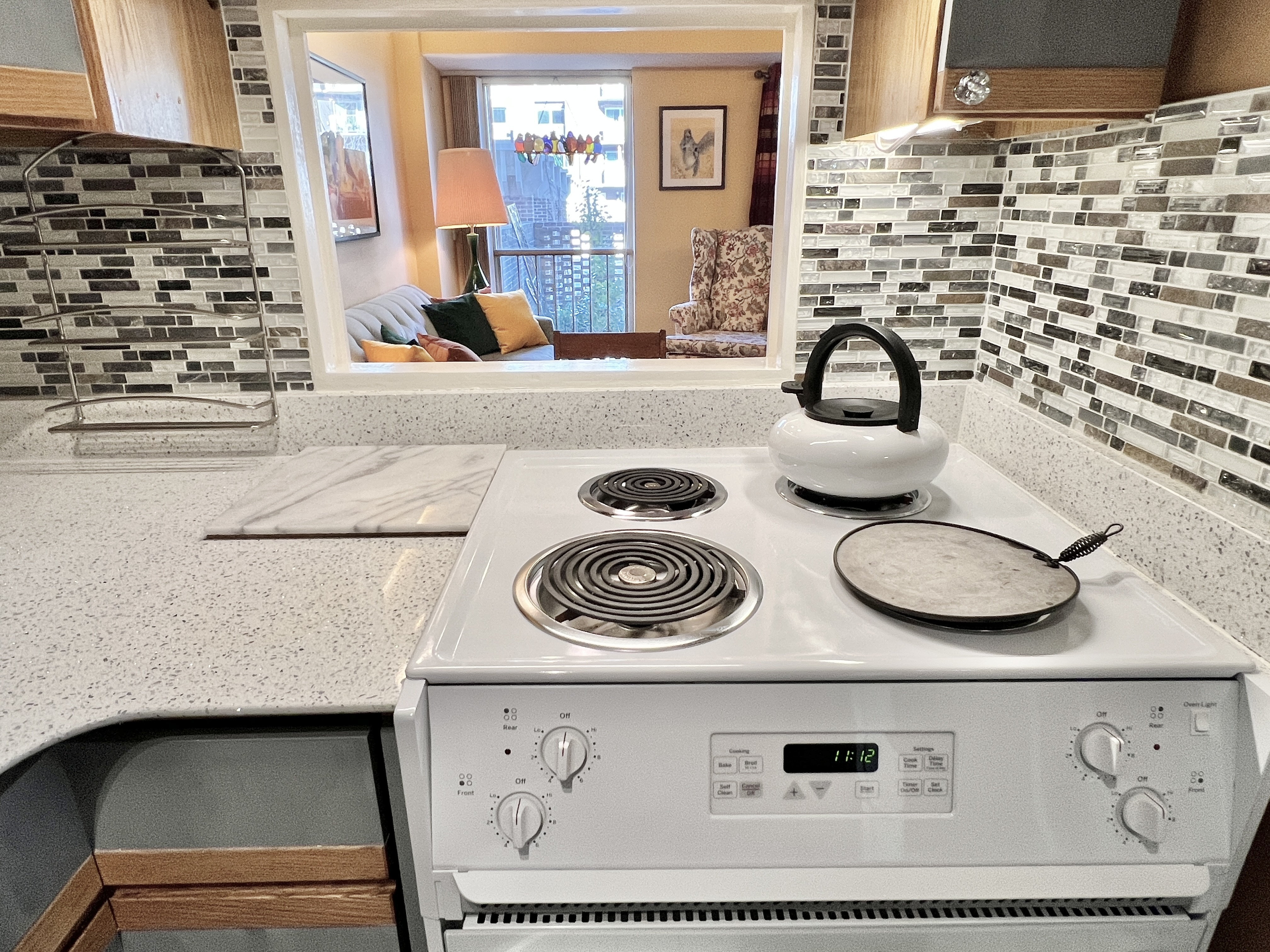 520 N Street Southwest, Unit S112 Washington, DC 20024 - Photo 19 of 40 a kitchen with a stove and a microwave