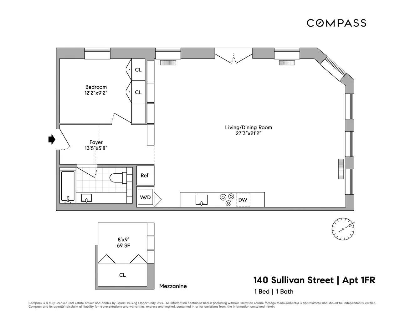 $9,995 | 140 Sullivan Street, Unit 1FR | SoHo