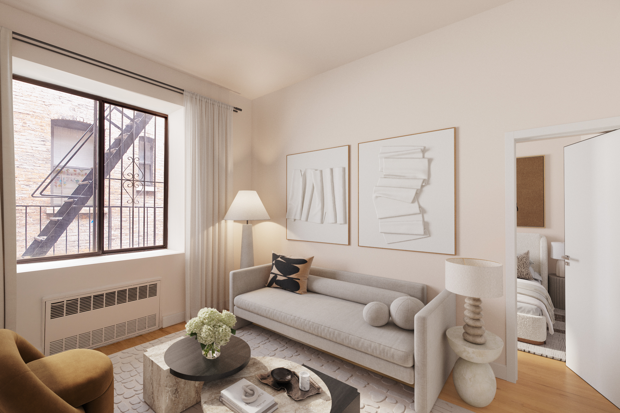 310 West 80th Street, Unit 2D Manhattan, NY 10024 - Photo 1 of 6 a living room with furniture and a large window