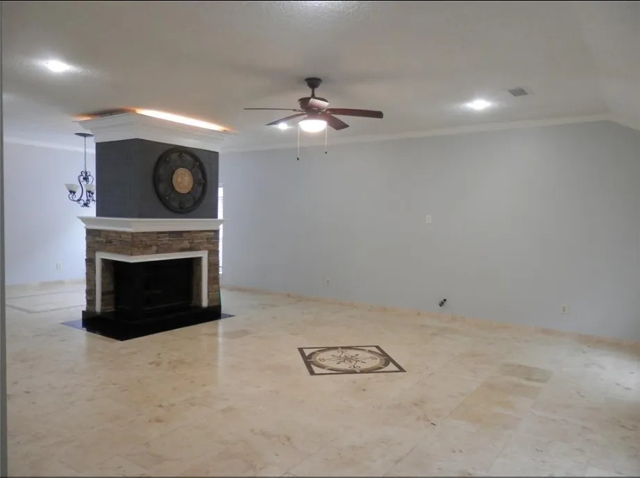 a view of a livingroom with a fireplace