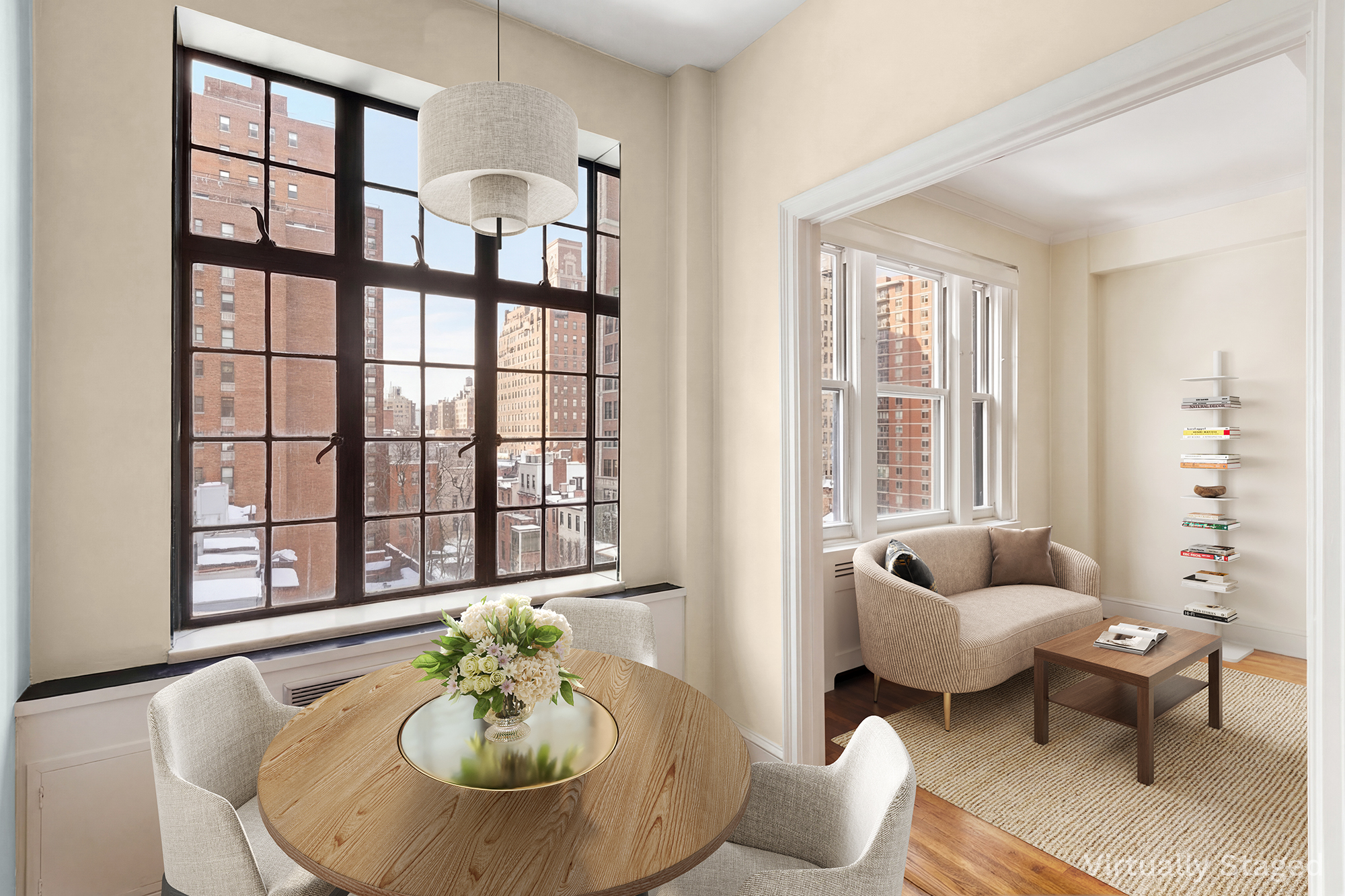 139 East 94th Street, Unit 7D Manhattan, NY 10128 - Photo 3 of 11 a living room with furniture and a large window