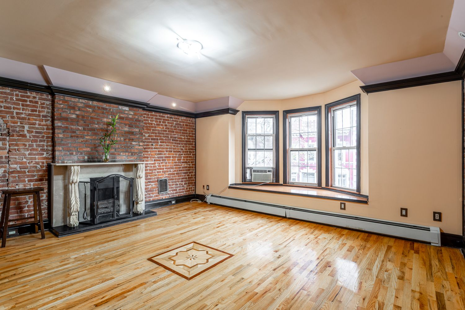 12 Virginia Place Brooklyn, NY 11213 - Photo 3 of 10 a view of an empty room with a fireplace and a window