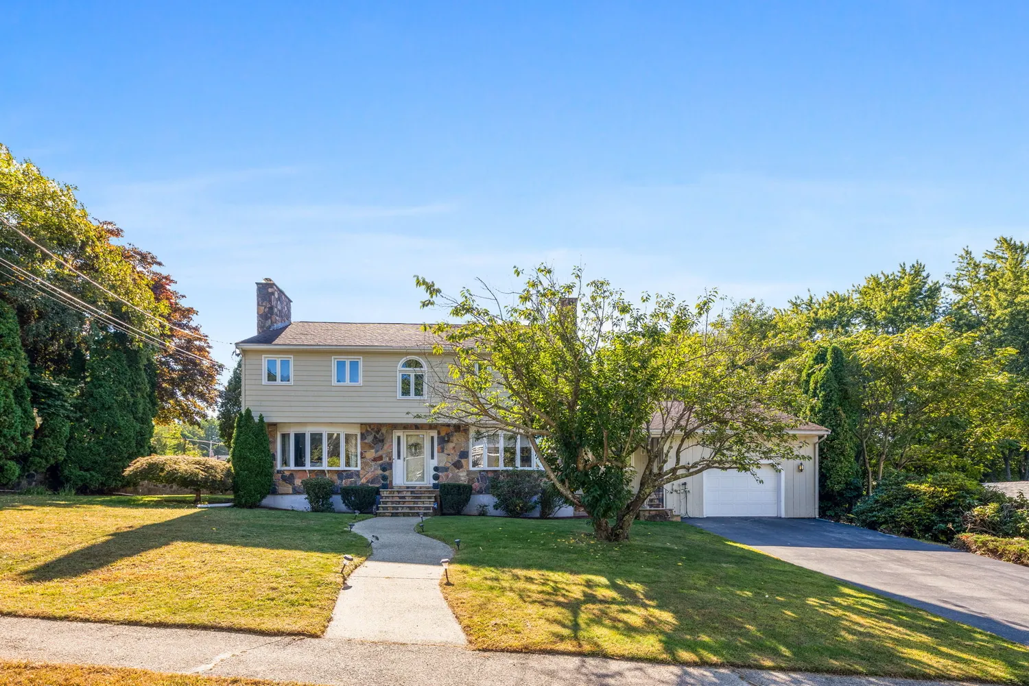 a view of a house with garden