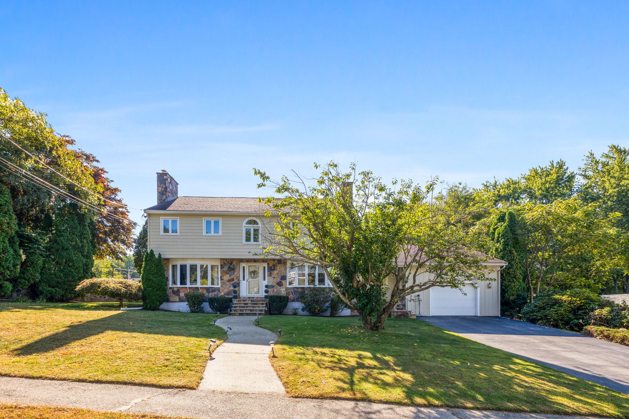 a view of a house with garden