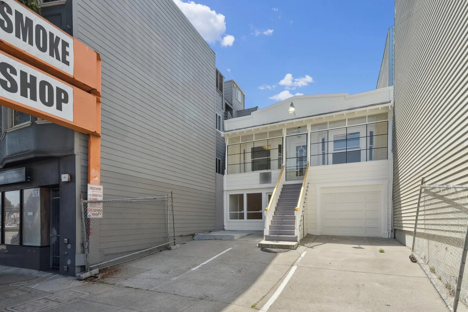 a view of a building with entryway