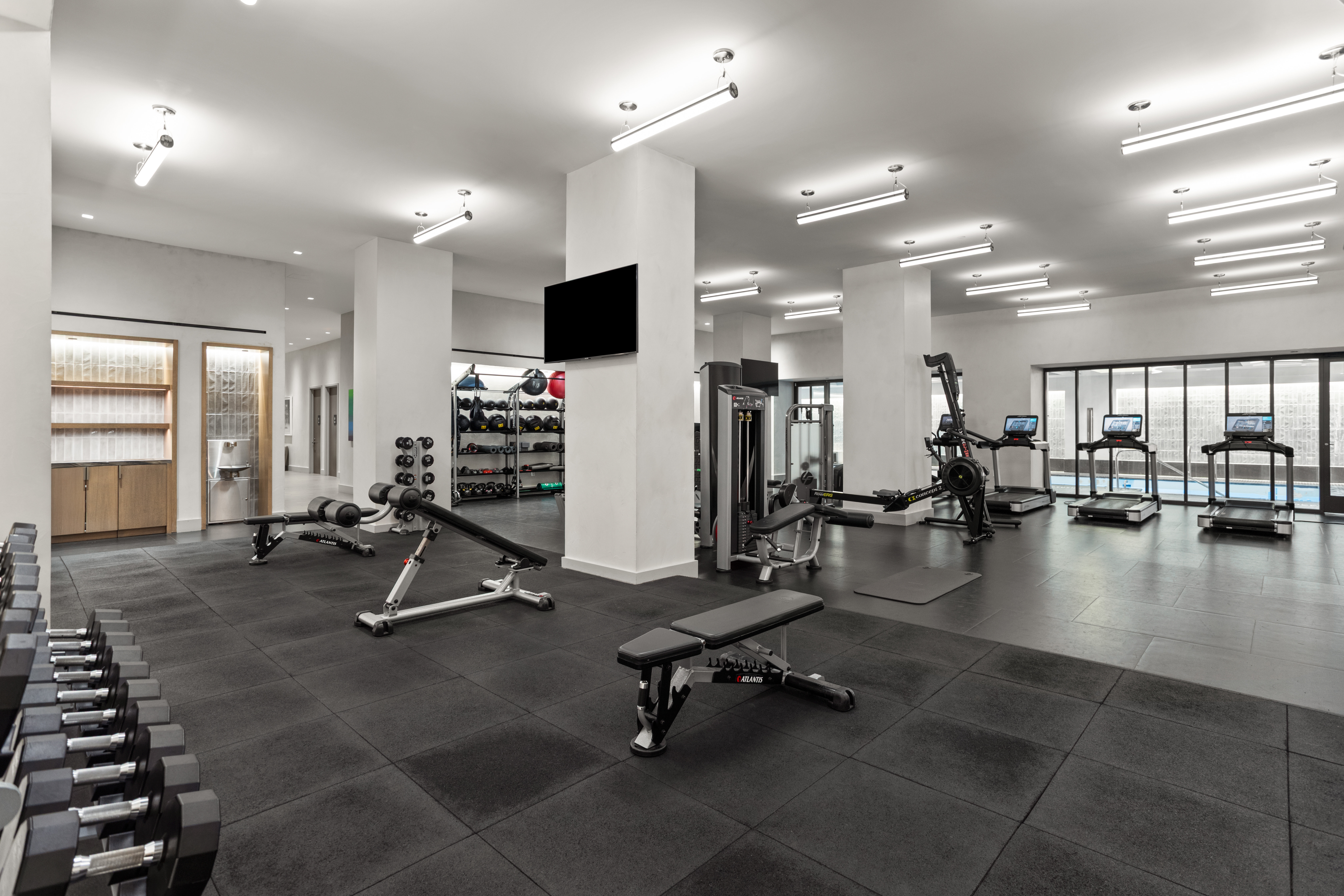 543 West 122nd Street, Unit PH31A Manhattan, NY 10027 - Photo 30 of 40 a view of a room with gym equipment