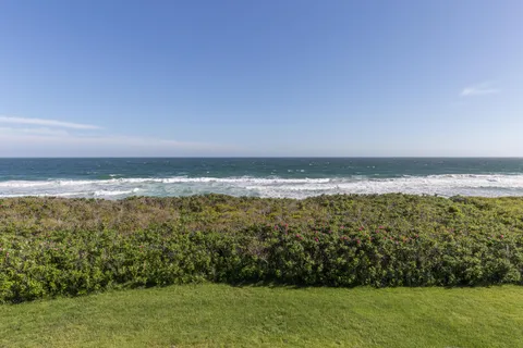 a view of an ocean from a yard
