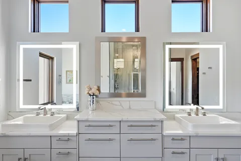 an aerial view of residential house and sandy dunes