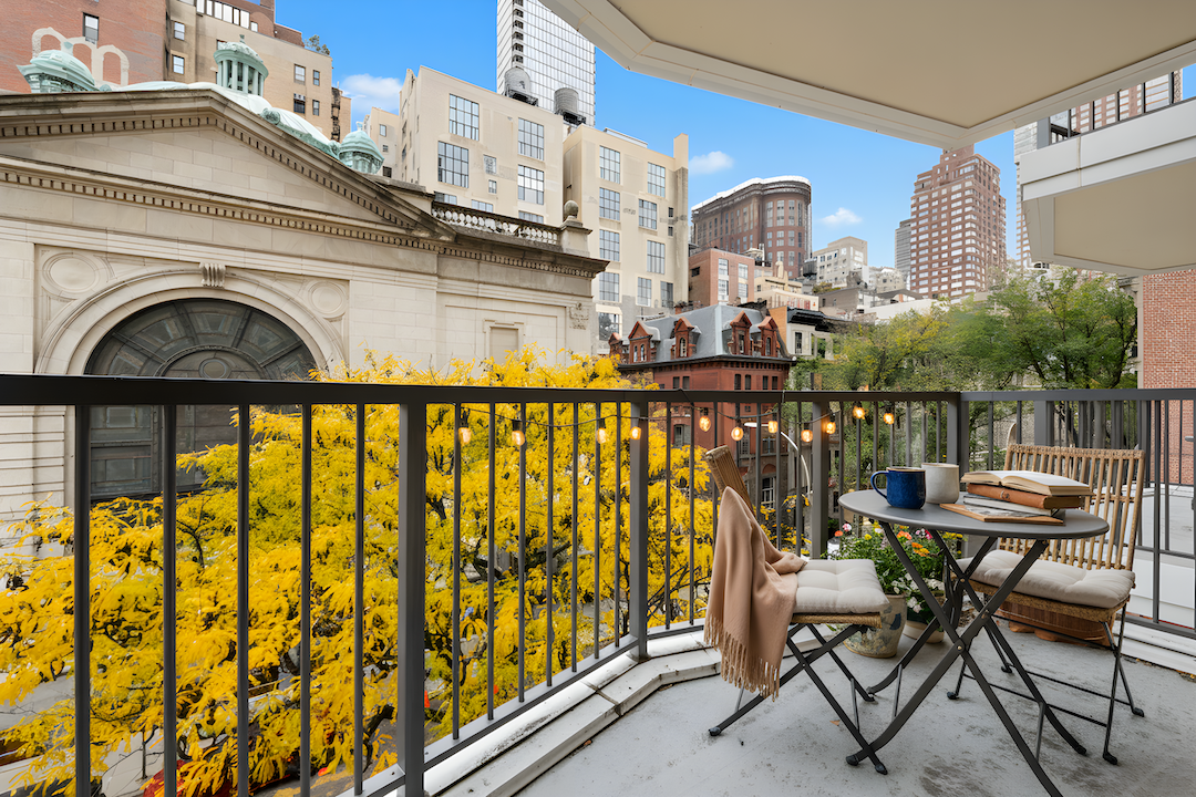80 Central Park West, Unit 4C Manhattan, NY 10023 - Photo 2 of 11 a view of a chairs and table in a balcony