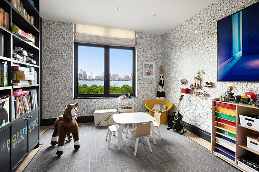92 Laight Street, Unit 3ABC Manhattan, NY 10013 - Photo 13 of 26 a living room with furniture and a floor to ceiling window
