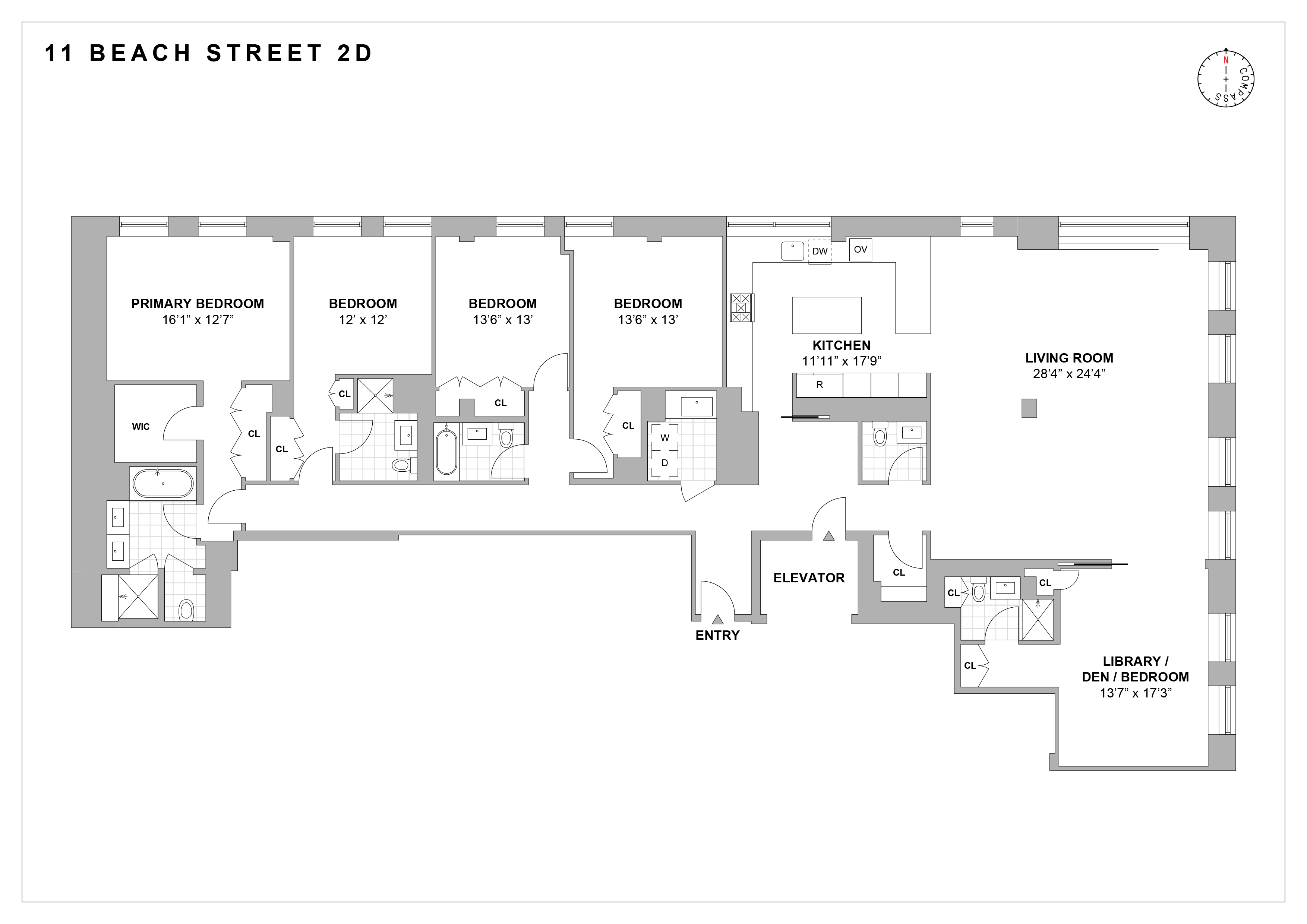 11 Beach Street, Unit 2D Manhattan, NY 10013 - Photo 2 of 2 a picture of a floor plan