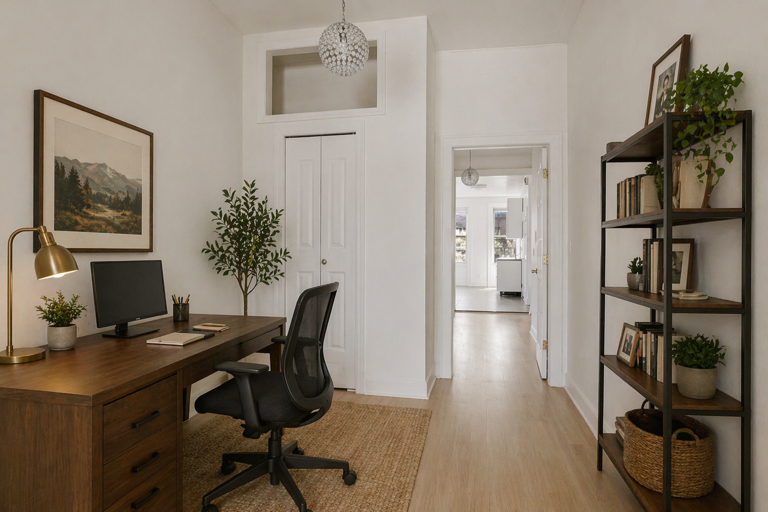 100 Powers Street, Unit 3L Brooklyn, NY 11211 - Photo 7 of 17 a view of a workspace with furniture and a potted plant