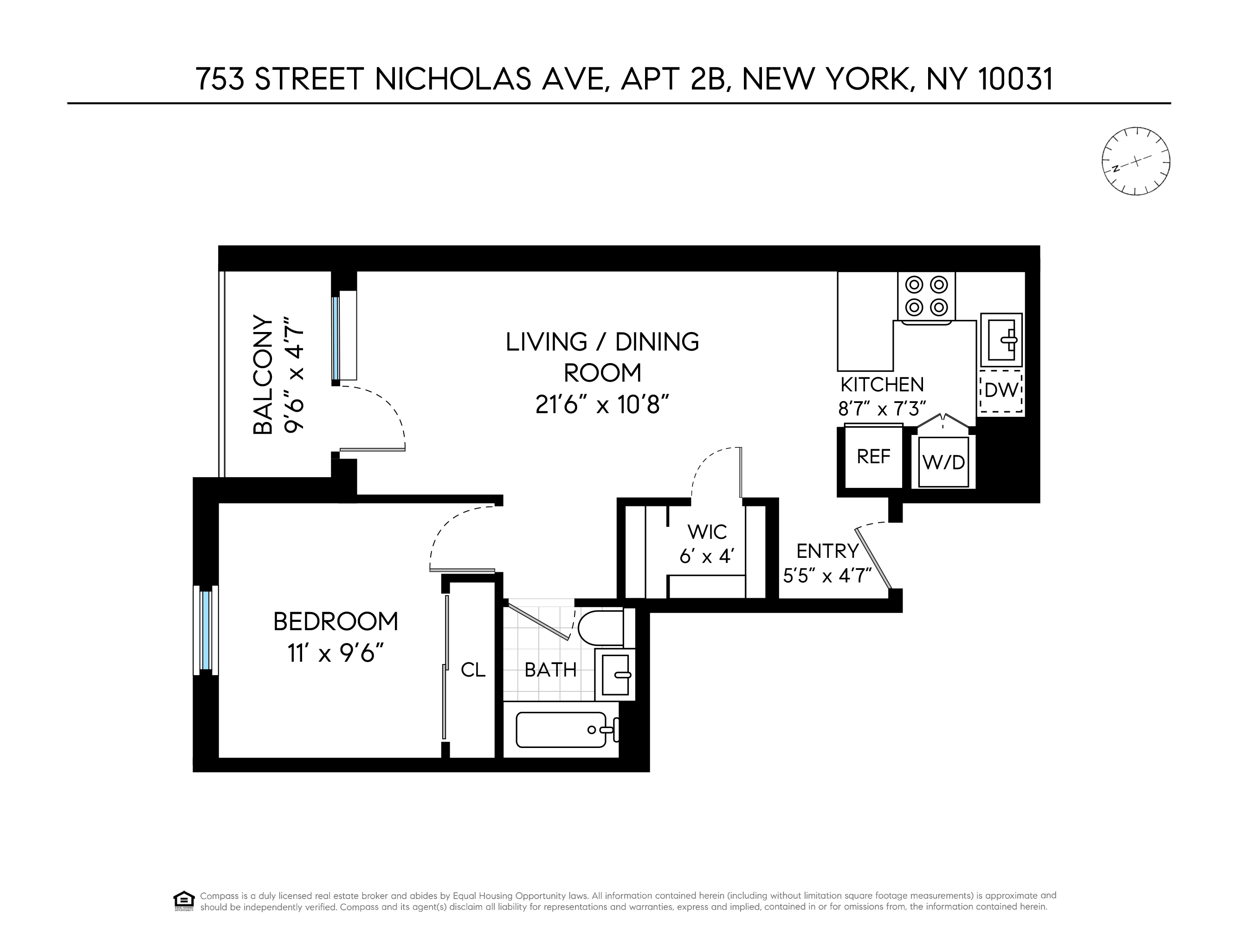 753 St Nicholas Avenue, Unit 2B Manhattan, NY 10031 - Photo 10 of 10 a picture of a wall and mirror