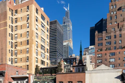 a car parked in front of a building