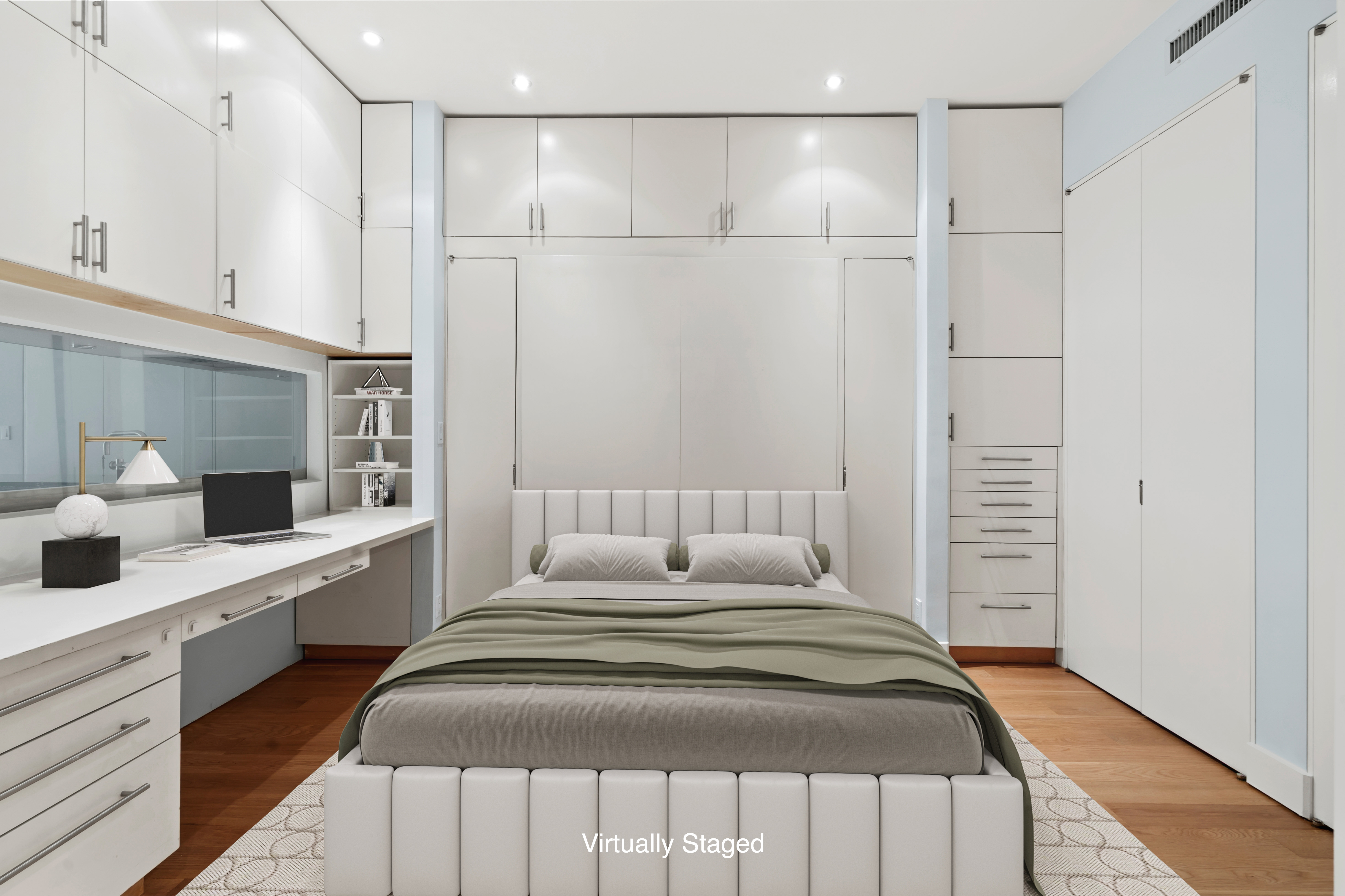 32 Laight Street, Unit 5 Manhattan, NY 10013 - Photo 26 of 31 a bedroom with a white bed and a refrigerator