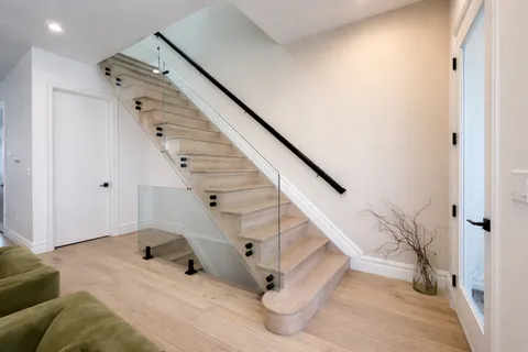 a view of entryway and workspace