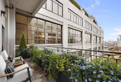 a view of a building from a window