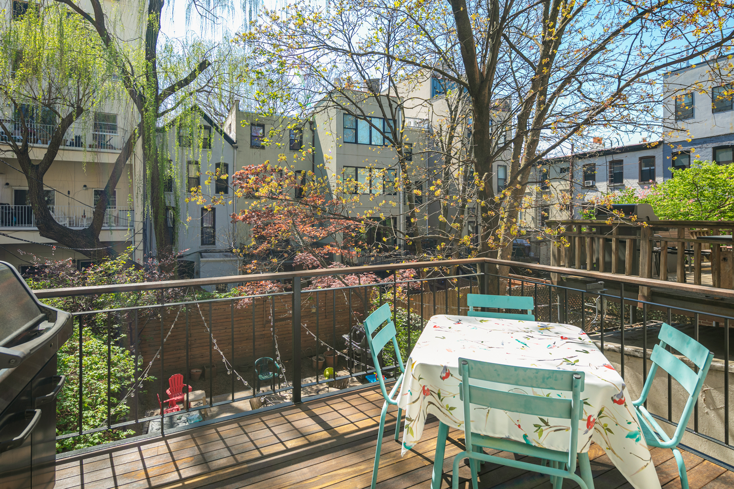 380 3rd Street, Unit PARLOR Brooklyn, NY 11215 - Photo 6 of 19 a view of a balcony with two chairs and a table