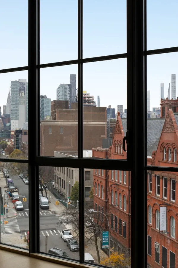 a view of a city from a window