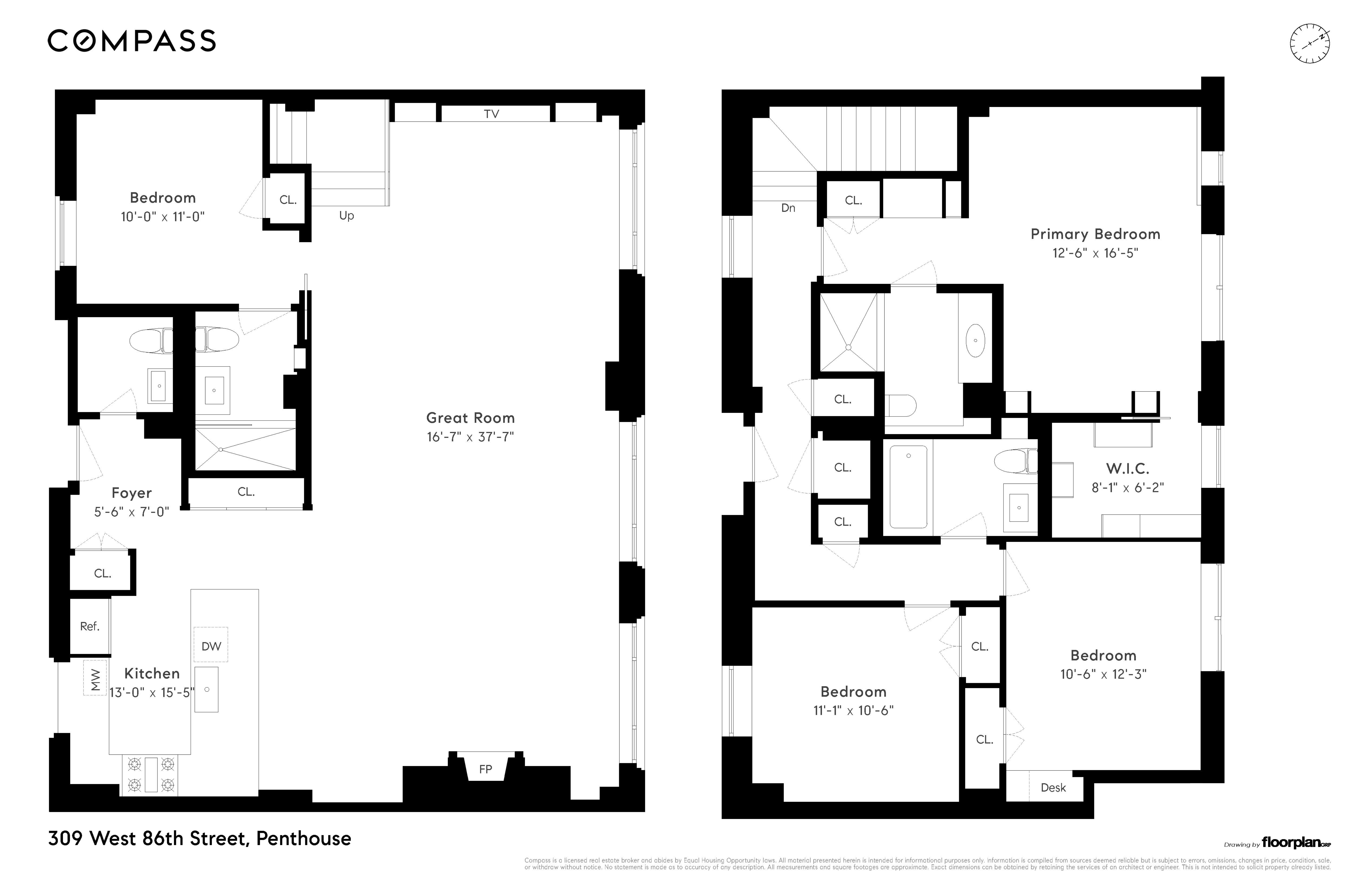 309 West 86th Street, Unit PH Manhattan, NY 10024 - Photo 16 of 16 a picture of a black and white photo
