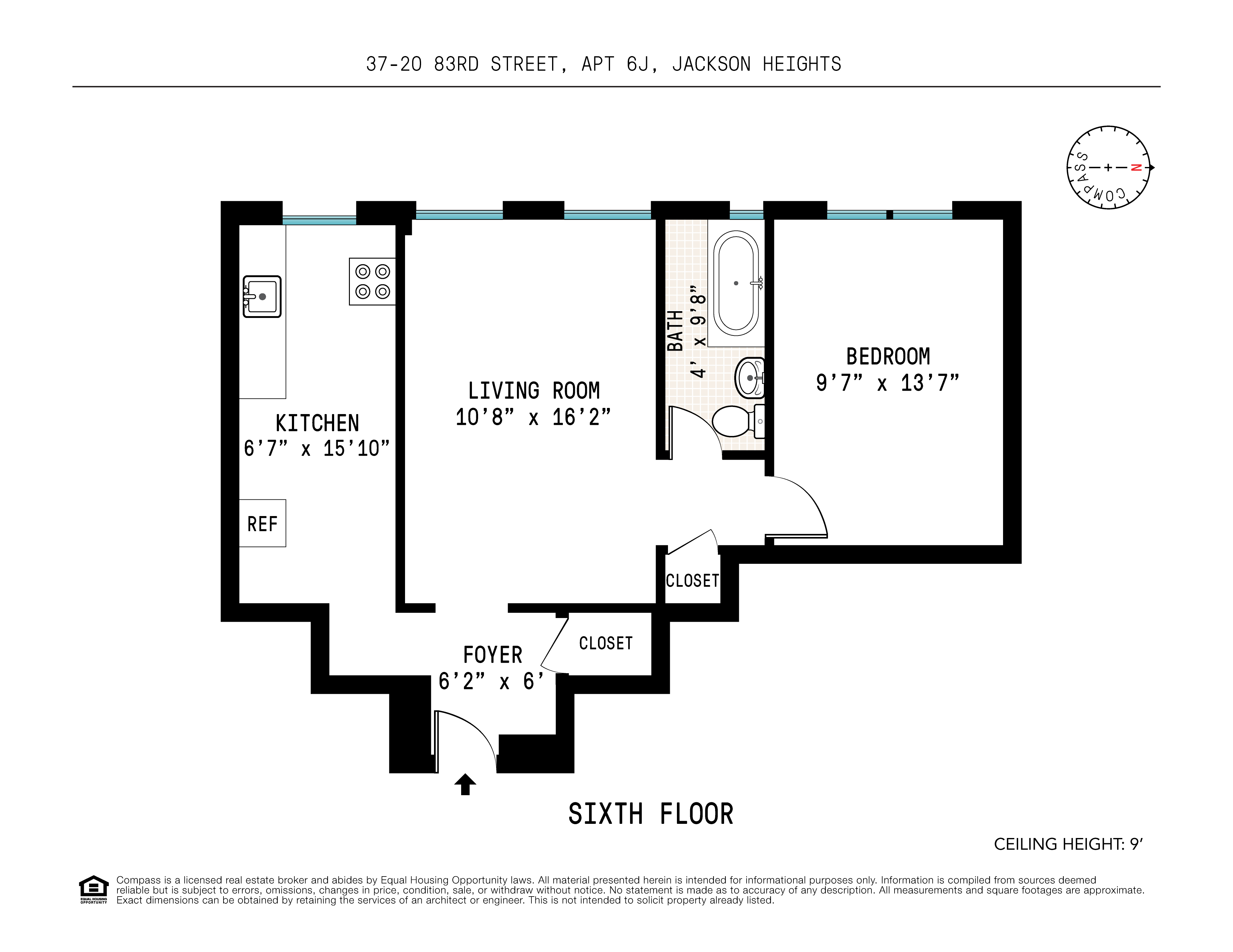 37-20 83rd Street, Unit 6J Queens, NY 11372 - Photo 14 of 14 a picture of a wall with a white bed and a painting on the wall