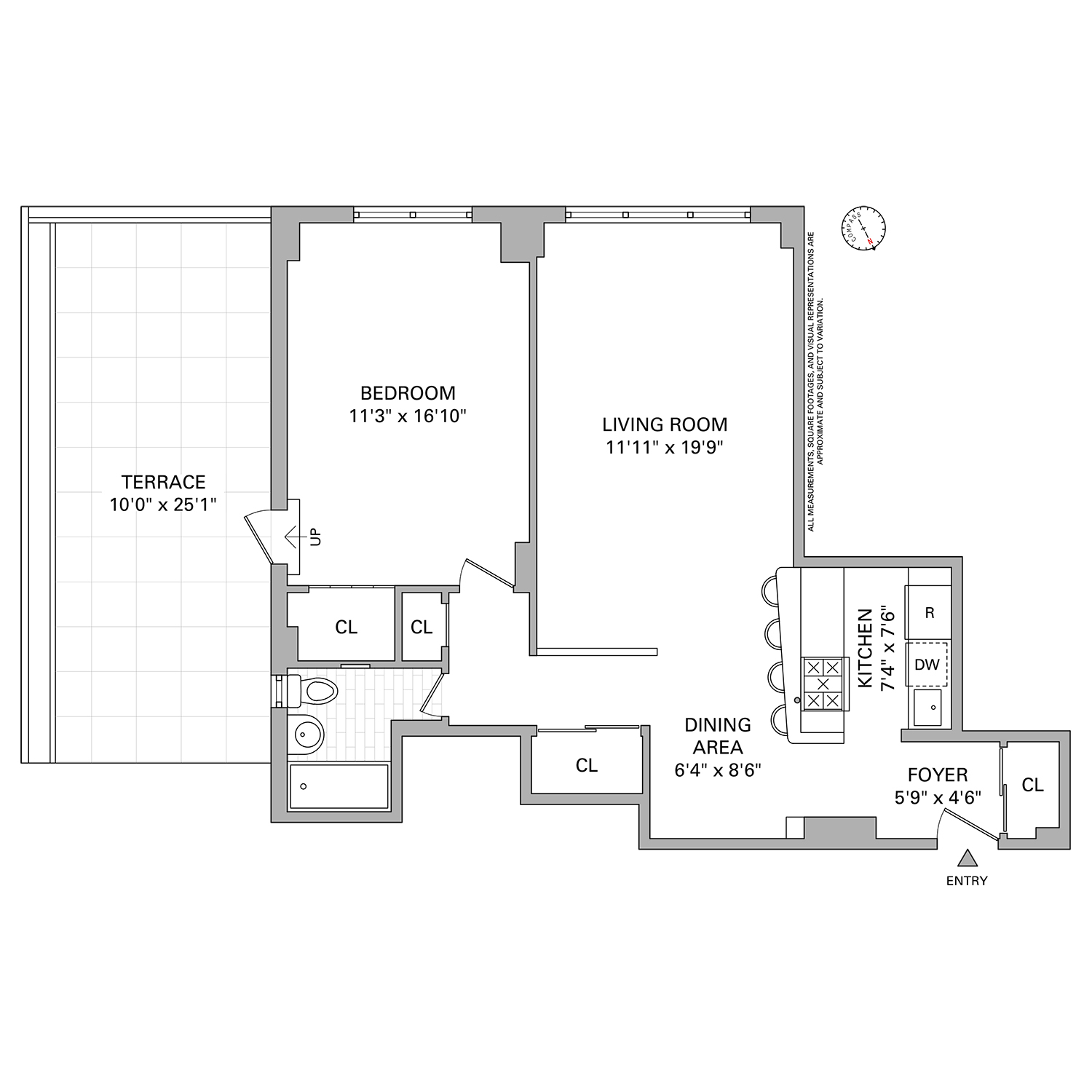 220 East 54th Street, Unit 11H Manhattan, NY 10022 - Photo 13 of 13 a picture of a floor plan