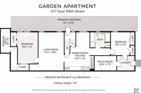 $2,800 | 577 East 94th Street, Unit GARDEN | Canarsie