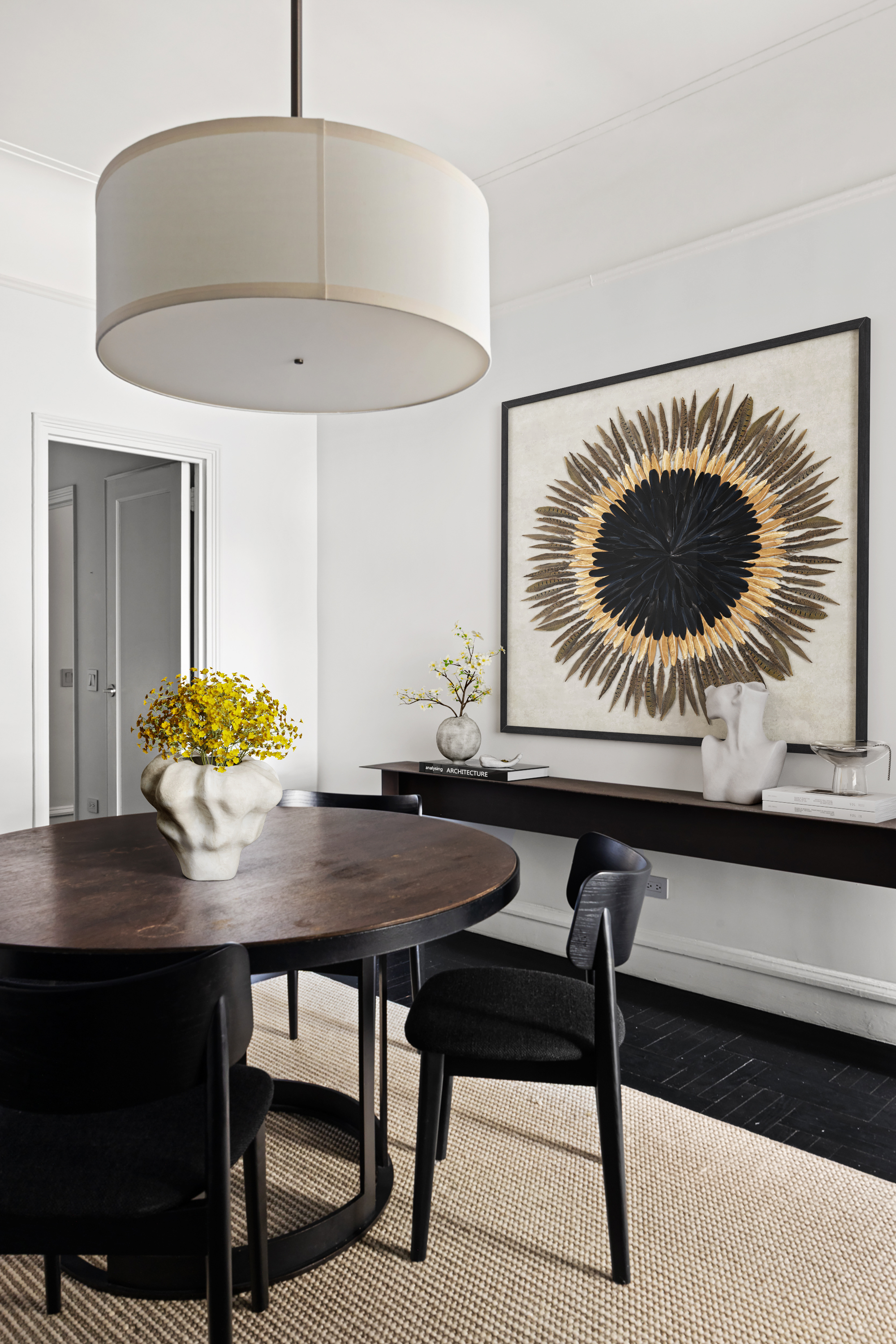 180 West 58th Street, Unit 11A Manhattan, NY 10019 - Photo 7 of 17 a view of a dining room with furniture and wooden floor