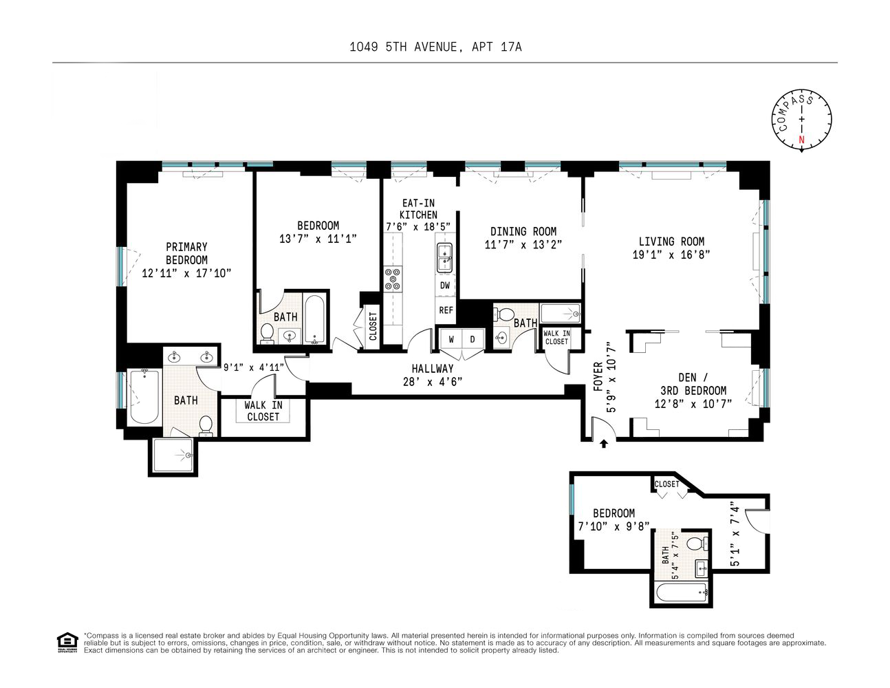 1049 5th Avenue, Unit 17A Manhattan, NY 10028 - Photo 11 of 11 a picture of a bathroom with a sink and a mirror