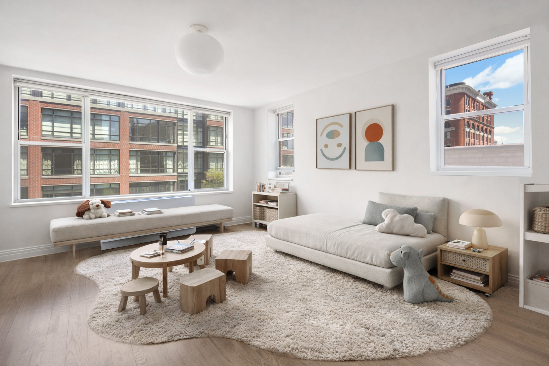 296 West 10th Street, Unit 8S Manhattan, NY 10014 - Photo 9 of 12 a living room with furniture and a large window