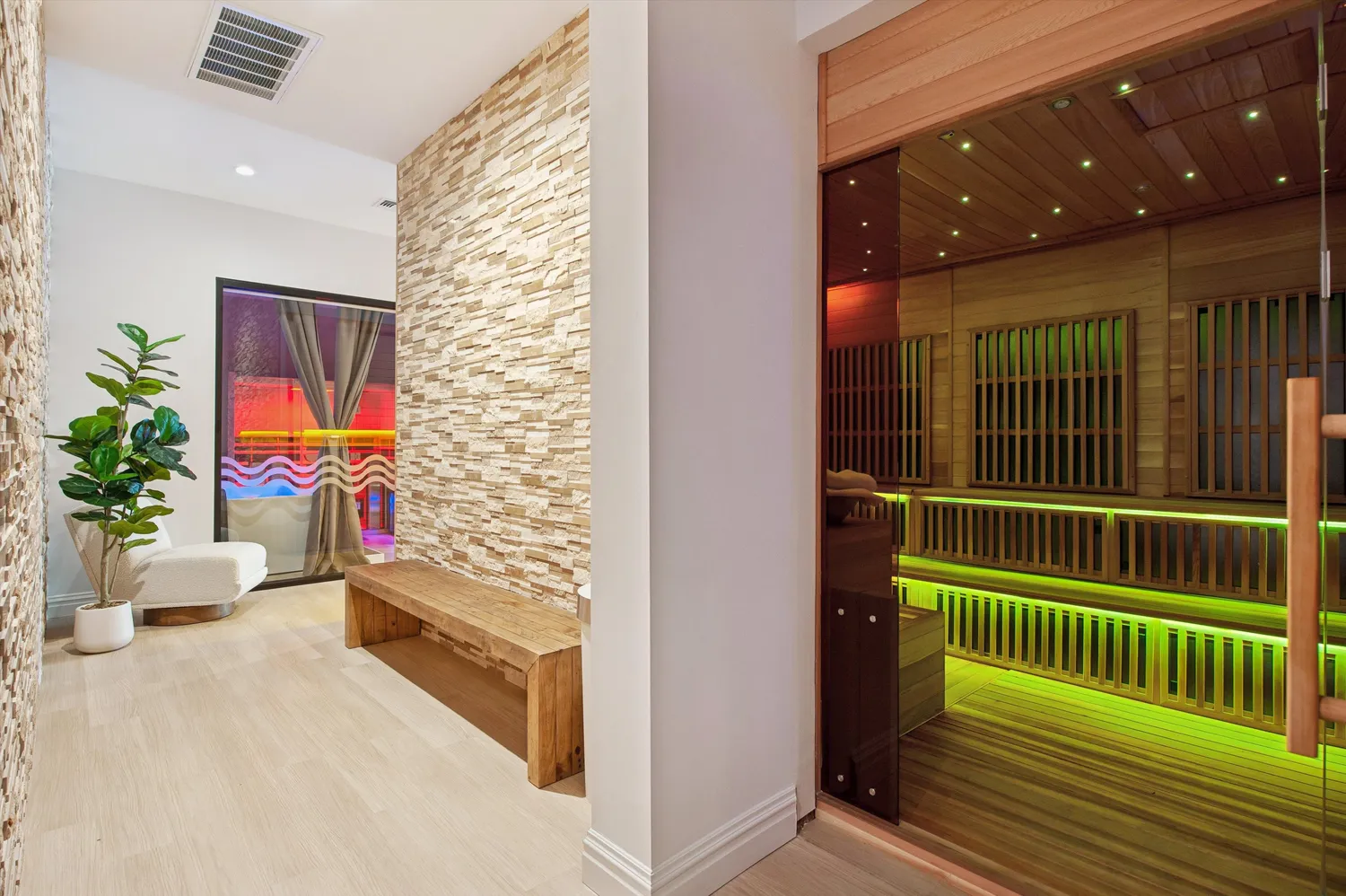 a view of a door and a windows