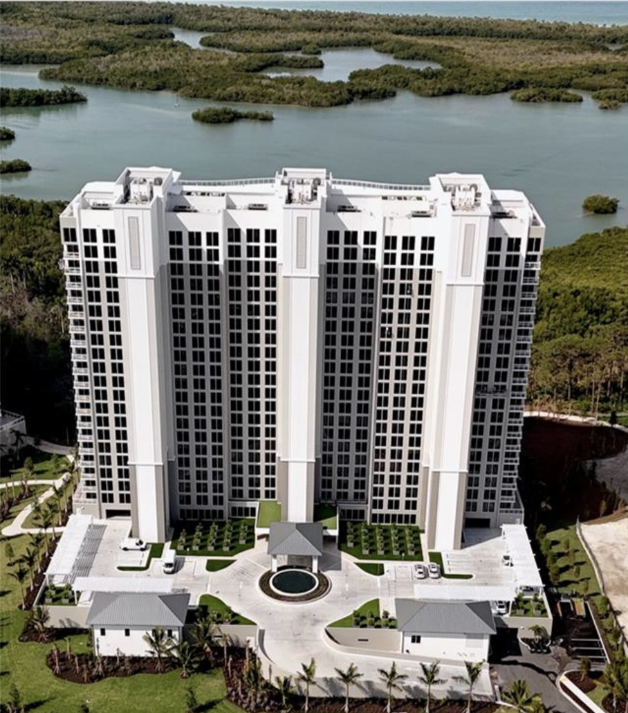 a view of a city with tall buildings