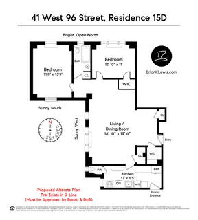 $1,195,000 | 41 West 96th Street, Unit 15D | Upper West Side