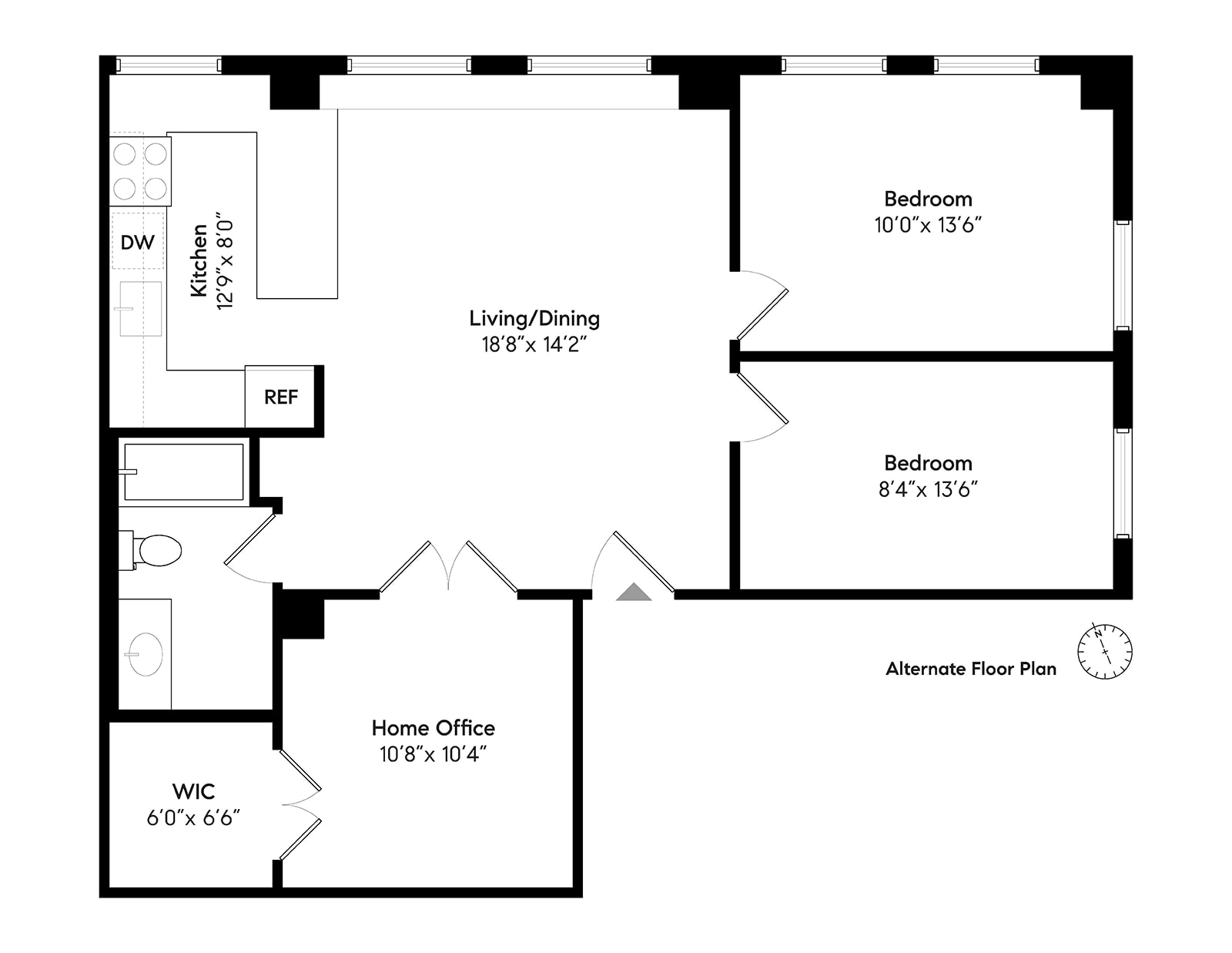 348 West 38th Street, Unit 9E Manhattan, NY 10018 - Photo 10 of 10 a picture of a floor plan