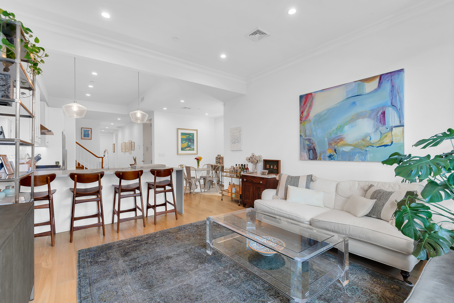 84 Lefferts Place, Unit 3B Brooklyn, NY 11238 - Photo 5 of 12 a living room with furniture and a painting on the wall