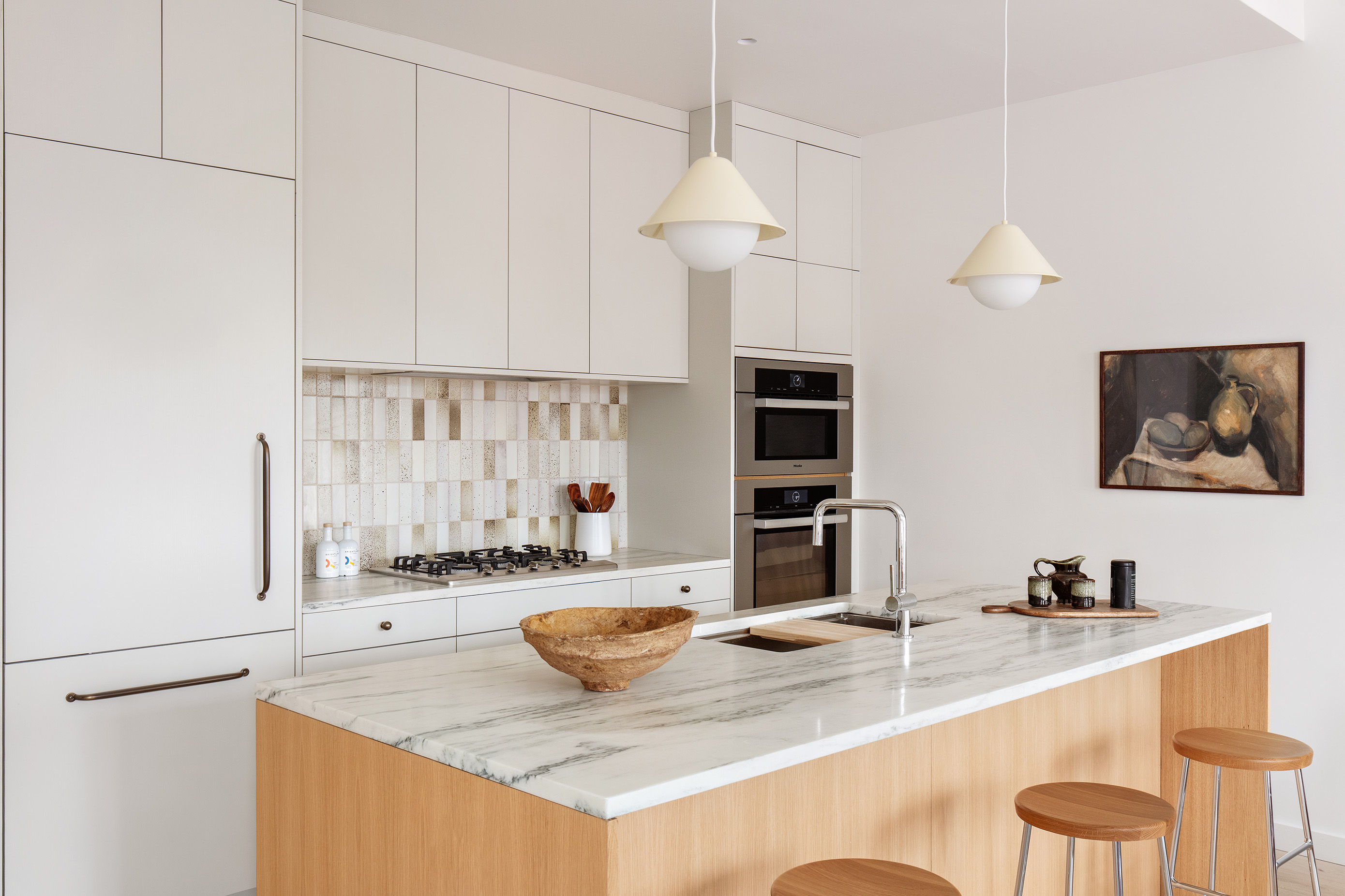 238 Degraw Street, Unit 3 Brooklyn, NY 11231 - Photo 5 of 17 a kitchen with stainless steel appliances granite countertop a sink a stove and white cabinets