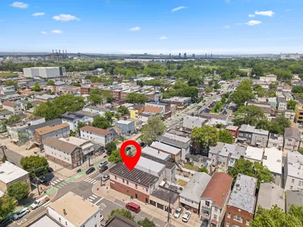 an aerial view of a city