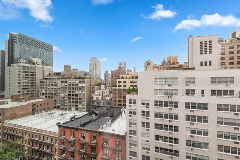 a view of a building with a city view