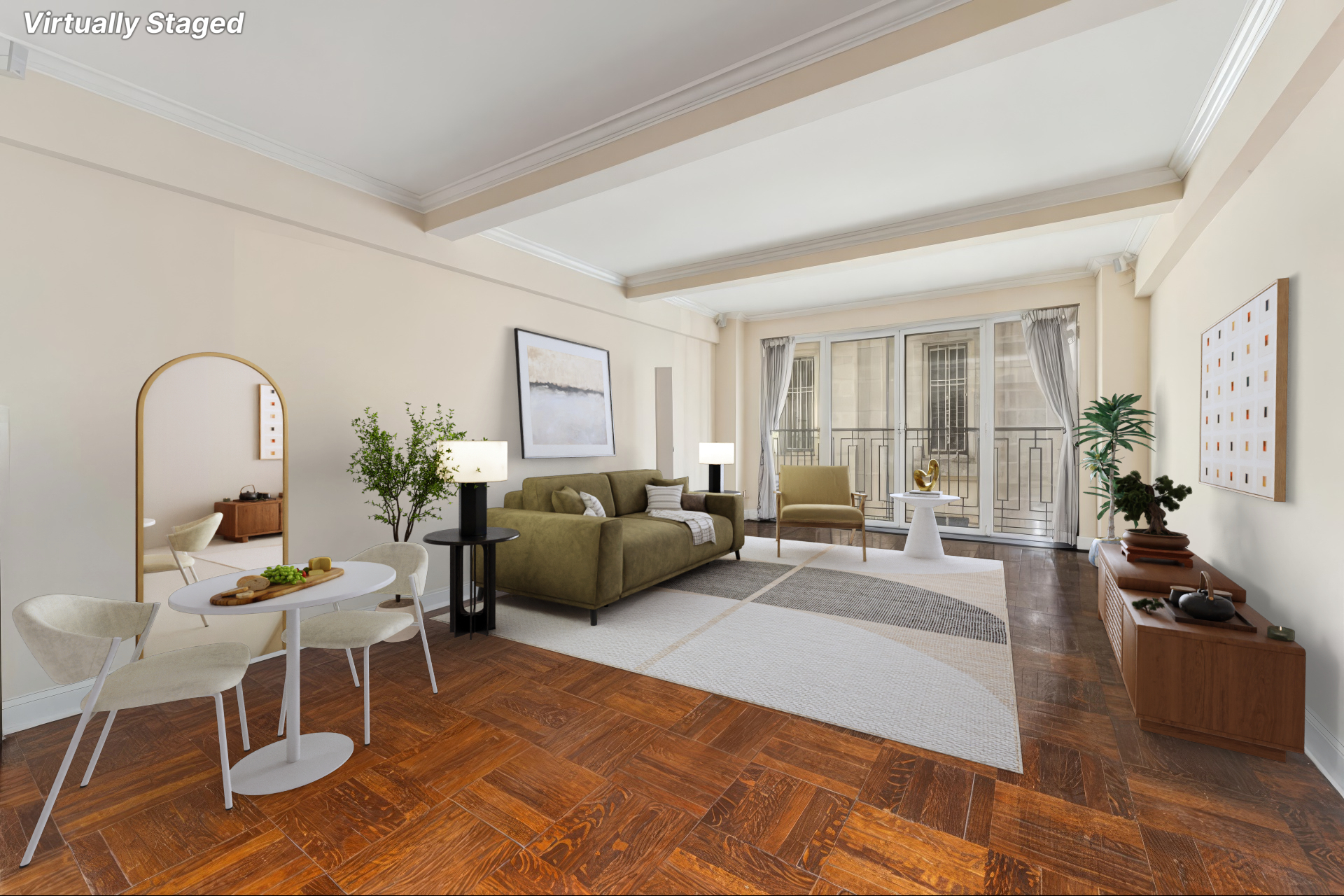 230 Central Park South, Unit 8F Manhattan, NY 10019 - Photo 1 of 7 a living room with furniture