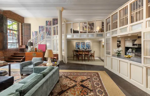 a living room with furniture