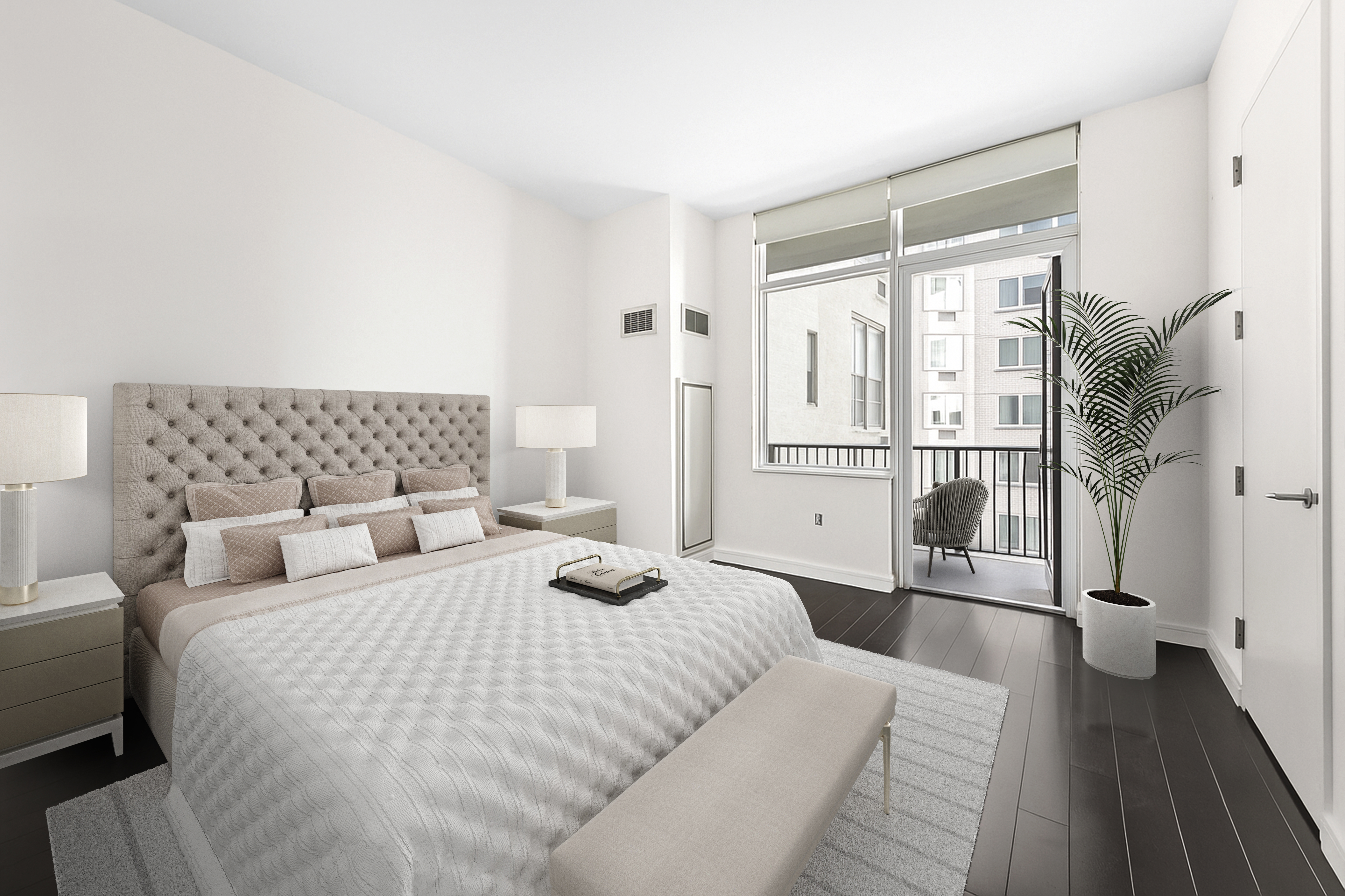 300 East 23rd Street, Unit 7A Manhattan, NY 10010 - Photo 4 of 15 a bedroom with double bed and a window