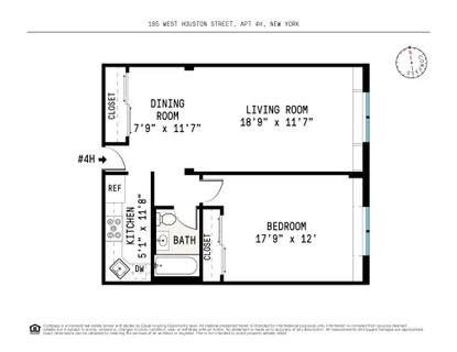 $900,000 | 185 West Houston Street, Unit 4H | Hudson Square
