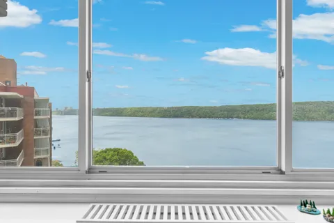 a view of a glass door