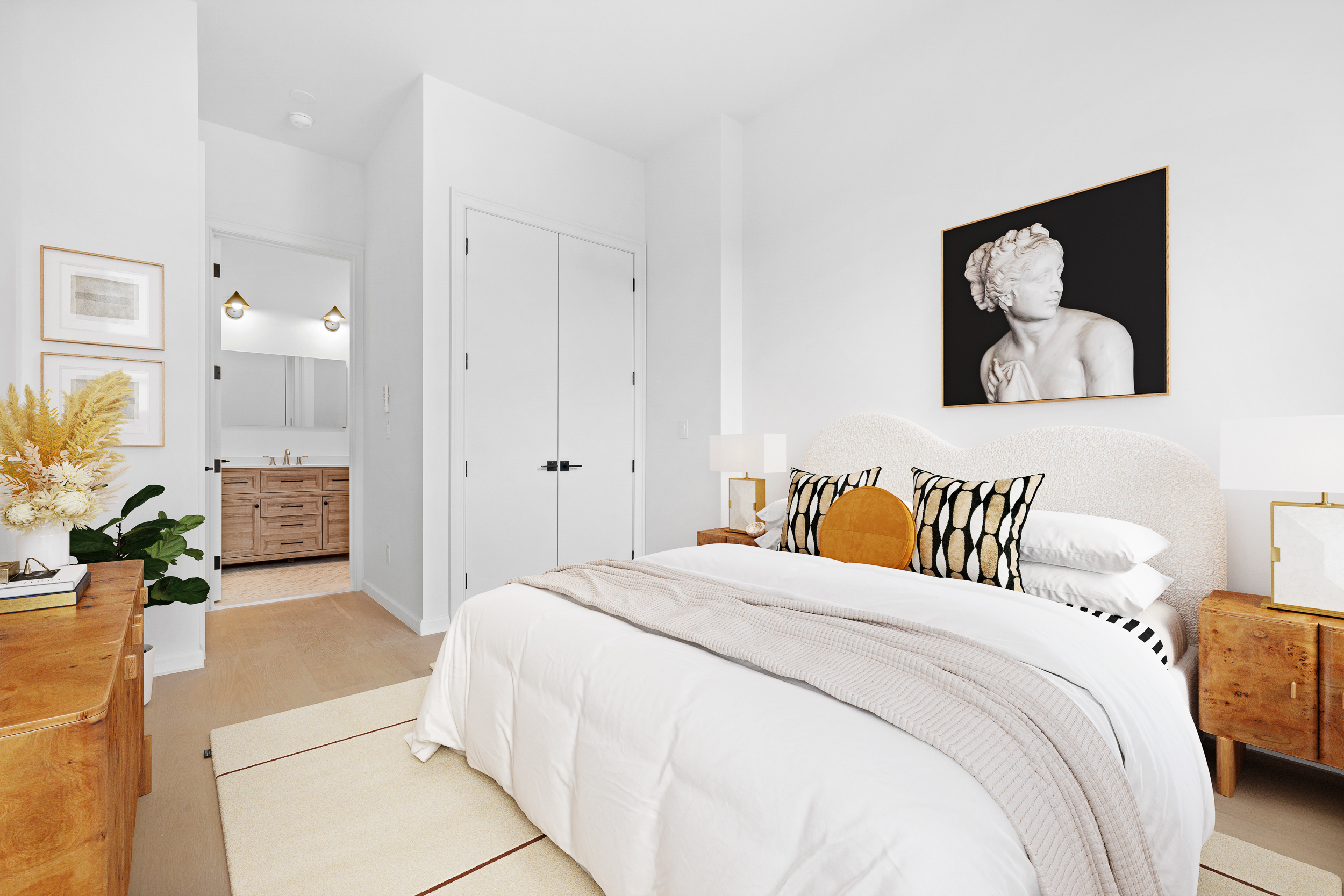 317 Court Street, Unit 2 Brooklyn, NY 11231 - Photo 6 of 14 a bedroom with a bed and a painting on the wall