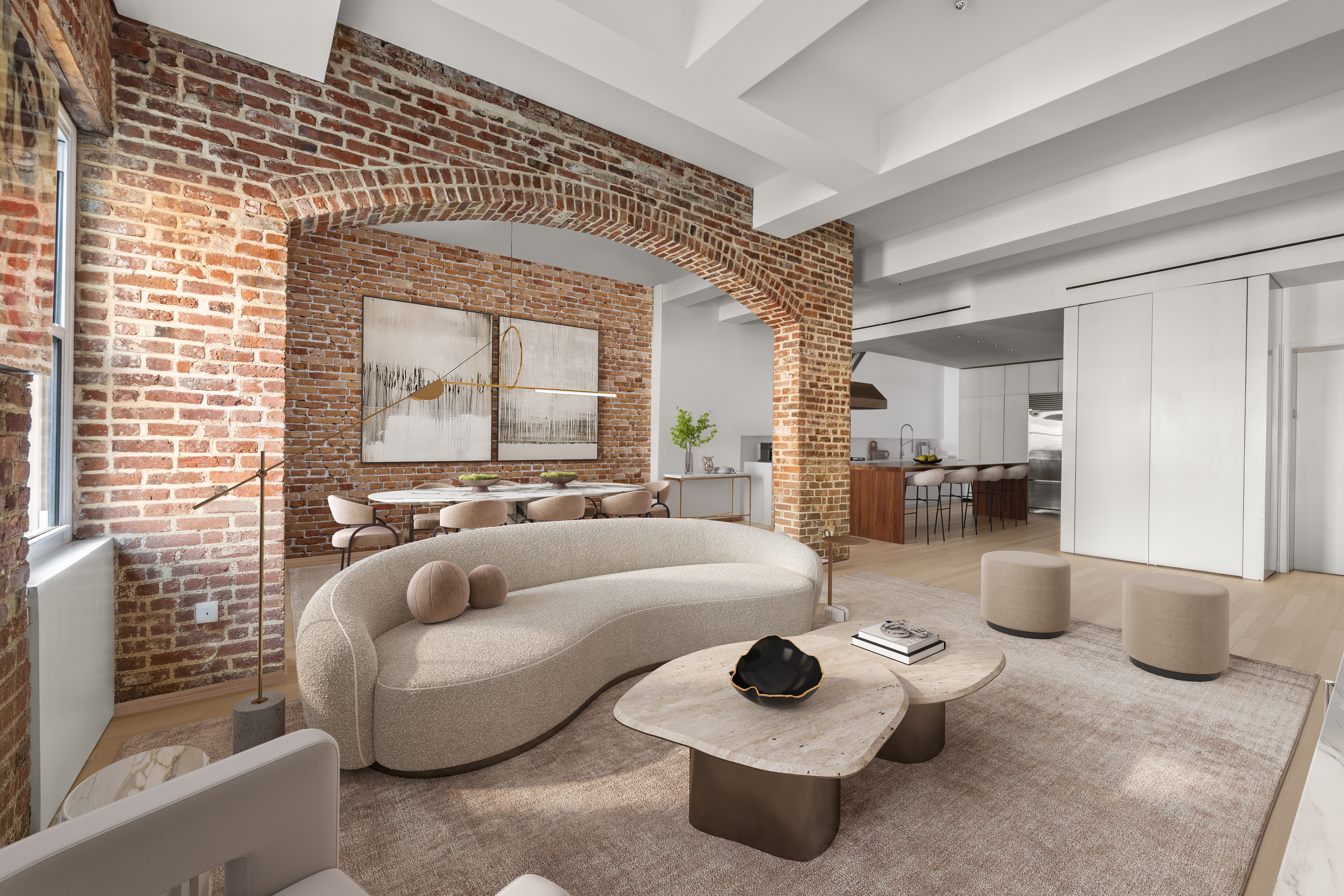 35 Vestry Street, Unit 4 Manhattan, NY 10013 - Photo 2 of 11 a living room with furniture and a large window