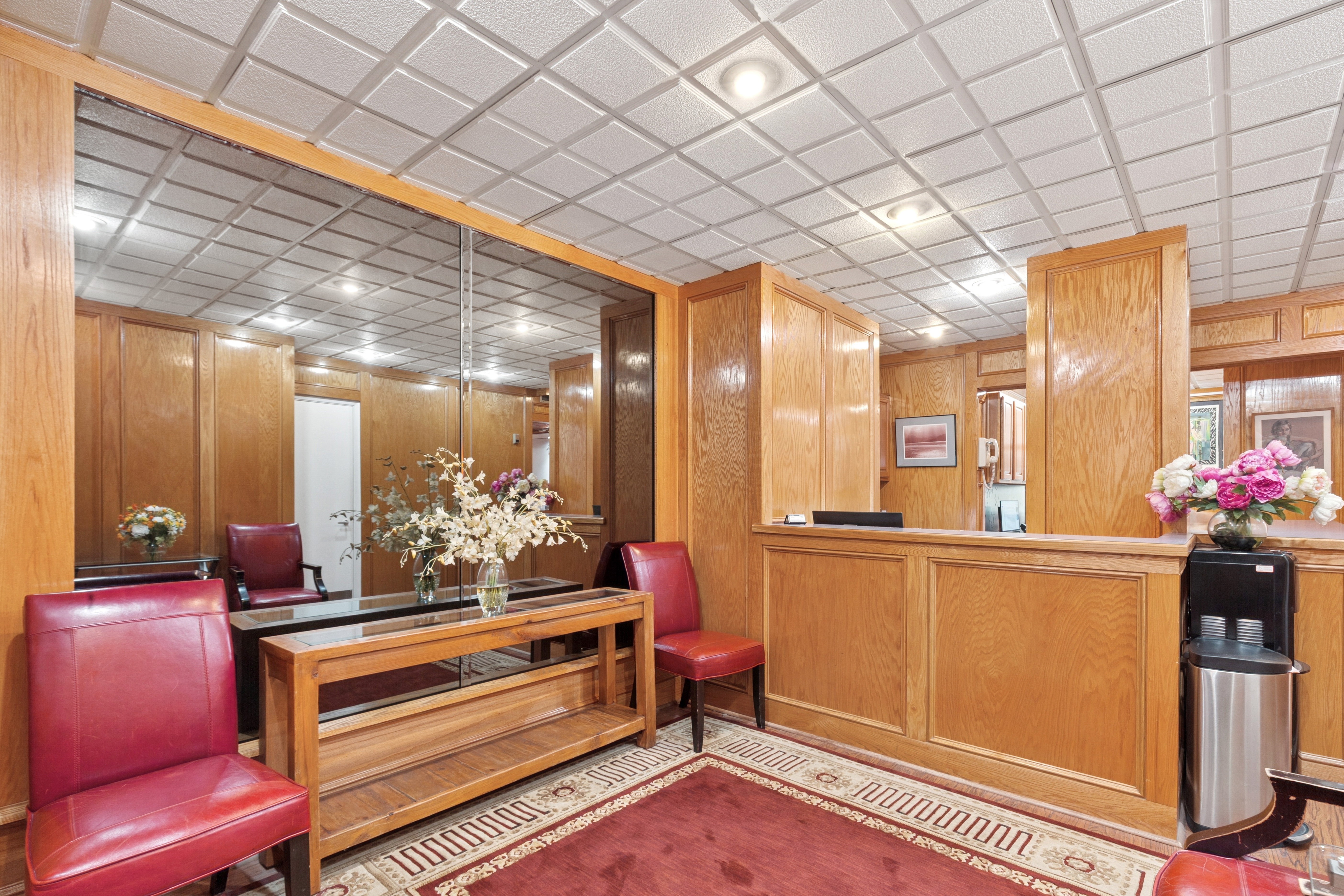 a room with furniture