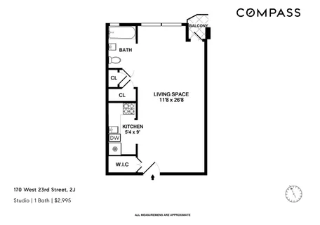 $569,000 | 170 West 23rd Street, Unit 2J | Chelsea
