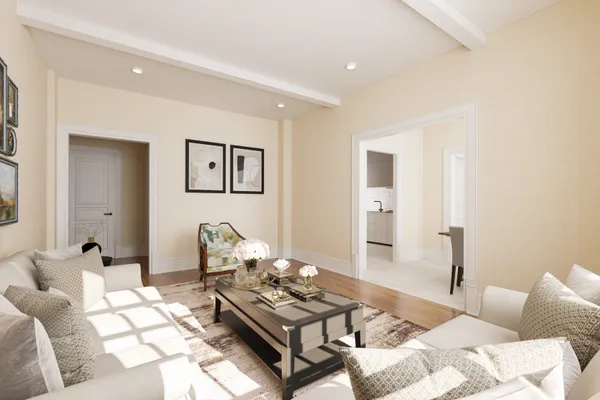 a living room with furniture